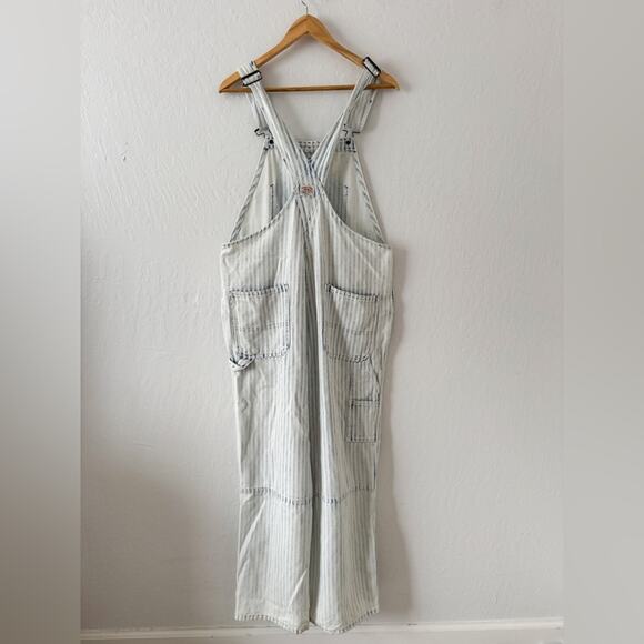 Faherty Topsail Overalls Light Wash Blue Striped Railroad - Picture 12 of 16